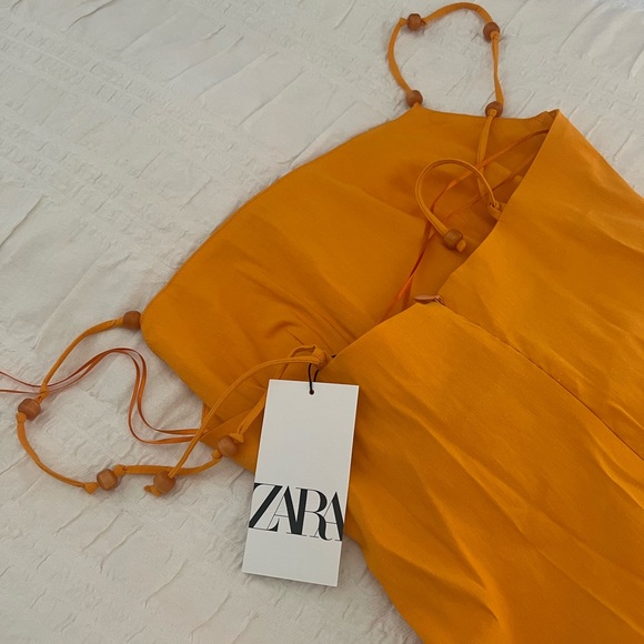 Orange Zara linen mini dress WITH TAGS 🧡🍊👗 - Picture 3 of 5